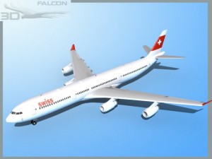 falcon3d a340 600 swiss air 3D Model