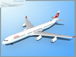 falcon3d a340 600 swiss air 3D Model