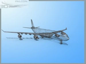falcon3d a340 600 swiss air 3D Model