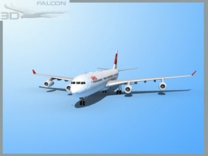 falcon3d a340 600 swiss air 3D Model