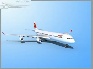 falcon3d a340 600 swiss air 3D Model