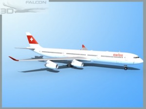falcon3d a340 600 swiss air 3D Model