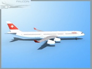 falcon3d a340 600 swiss air 3D Model