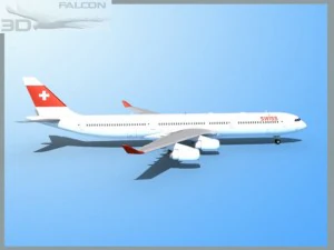 falcon3d a340 600 swiss air 3D Model