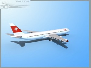 falcon3d a340 600 swiss air 3D Model