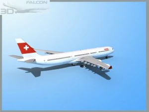 falcon3d a340 600 swiss air 3D Model
