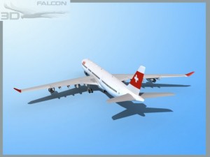 falcon3d a340 600 swiss air 3D Model
