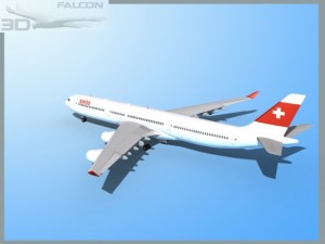 falcon3d a340 600 swiss air 3D Model