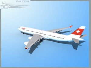 falcon3d a340 600 swiss air 3D Model