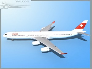 falcon3d a340 600 swiss air 3D Model
