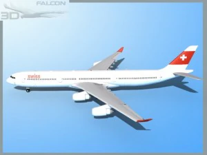 falcon3d a340 600 swiss air 3D Model
