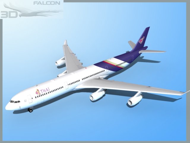 falcon3d a340 600 thai 3D Model .c4d .max .obj .3ds .fbx .stl .blend 