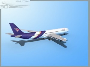 falcon3d a340 600 thai 3D Model