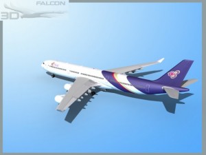 falcon3d a340 600 thai 3D Model