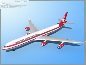 falcon3d a340 600 trans pacific charter Modelo 3D