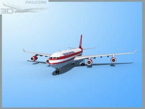 falcon3d a340 600 trans pacific charter 3Dモデル