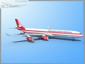 falcon3d a340 600 trans pacific charter 3Dモデル