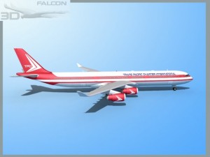 falcon3d a340 600 trans pacific charter 3Dモデル