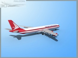 falcon3d a340 600 trans pacific charter 3Dモデル