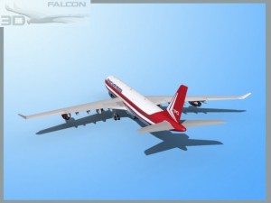 falcon3d a340 600 trans pacific charter 3Dモデル