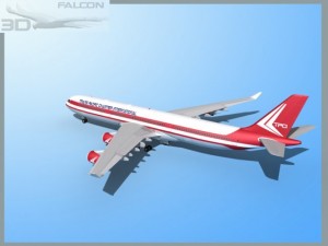 falcon3d a340 600 trans pacific charter 3Dモデル