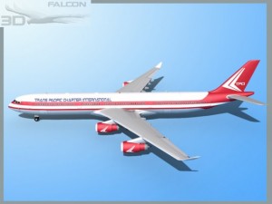 falcon3d a340 600 trans pacific charter 3Dモデル