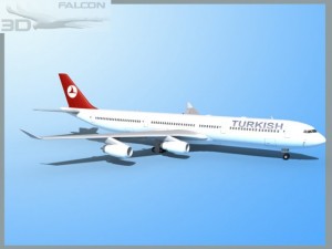 falcon3d a340 600 turkish airlines 3Dモデル