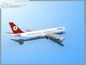 falcon3d a340 600 turkish airlines 3Dモデル