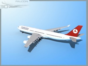 falcon3d a340 600 turkish airlines 3Dモデル