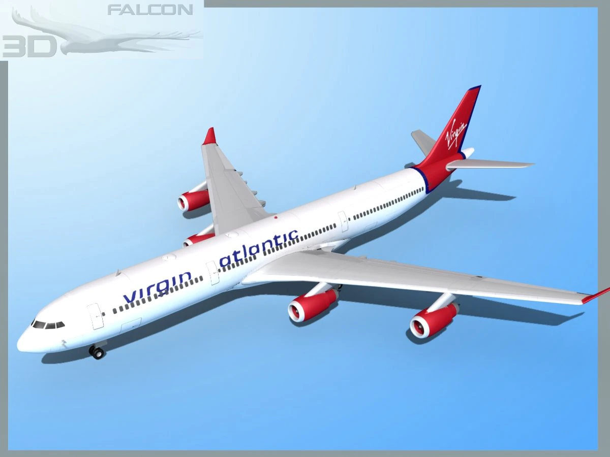 falcon3d a340 600 virgin atlantic 3D Model .c4d .max .obj .3ds .fbx .stl .blend