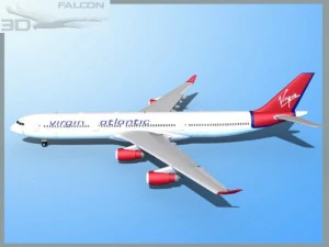 falcon3d a340 600 virgin atlantic 3D Model