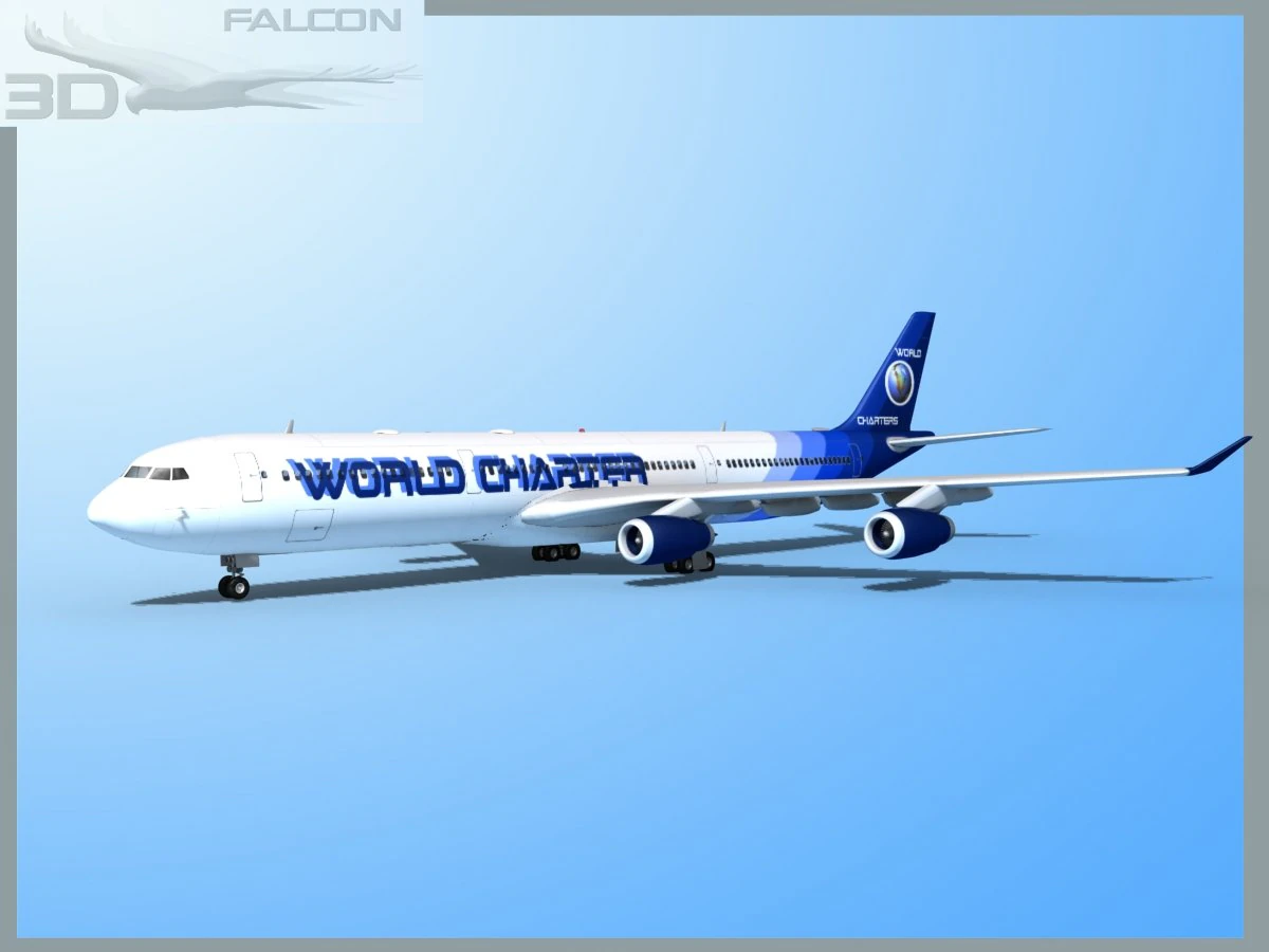 falcon3d a340 600 world charters 3D Model .c4d .max .obj .3ds .fbx .stl .blend