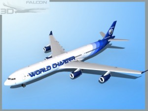 falcon3d a340 600 world charters 3D 모델