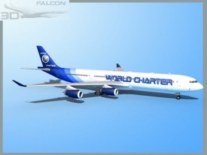 falcon3d a340 600 world charters 3D 모델