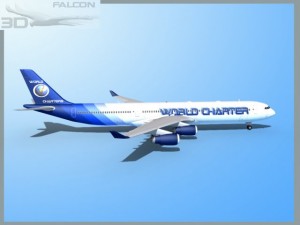 falcon3d a340 600 world charters 3D 모델