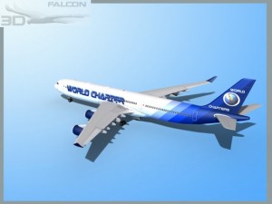 falcon3d a340 600 world charters 3D 모델