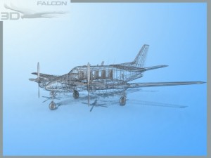 falcon3d e90 king air bare metal 3D Модель