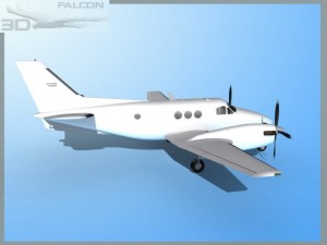 falcon3d e90 king air bare metal 3D Модель