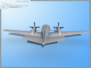 falcon3d e90 king air bare metal 3D Модель