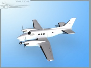 falcon3d e90 king air bare metal 3D Модель