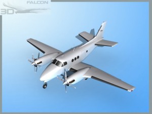 falcon3d e90 king air bare metal 3D Модель