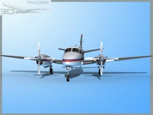 falcon3d e90 king air f01 3D Model
