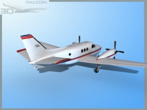 falcon3d e90 king air f01 3D Model