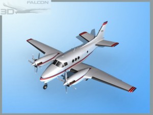falcon3d e90 king air f01 3D Model