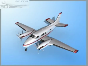 falcon3d e90 king air f01 3D Model