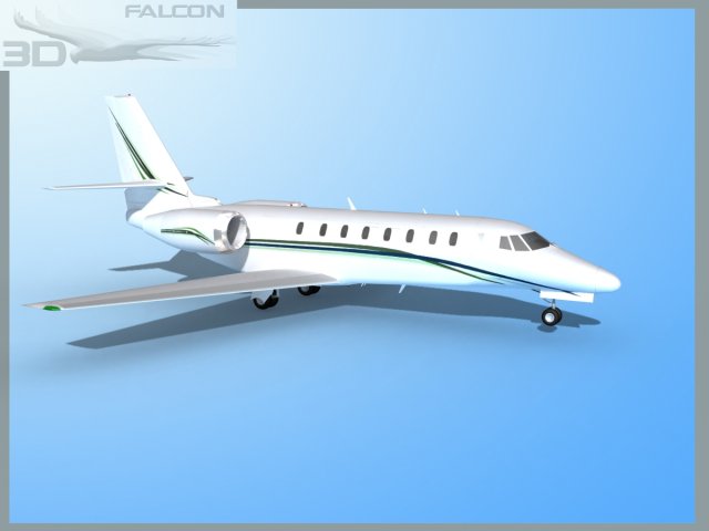 falcon3d citation sovereign c680 f11 Modelo 3D .c4d .max .obj .3ds .fbx .stl .blend 
