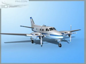 falcon3d e90 king air f02 Modello 3D