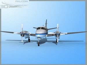 falcon3d e90 king air f02 Modello 3D