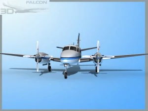 falcon3d e90 king air f02 3D Model