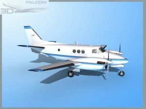 falcon3d e90 king air f02 3D Model